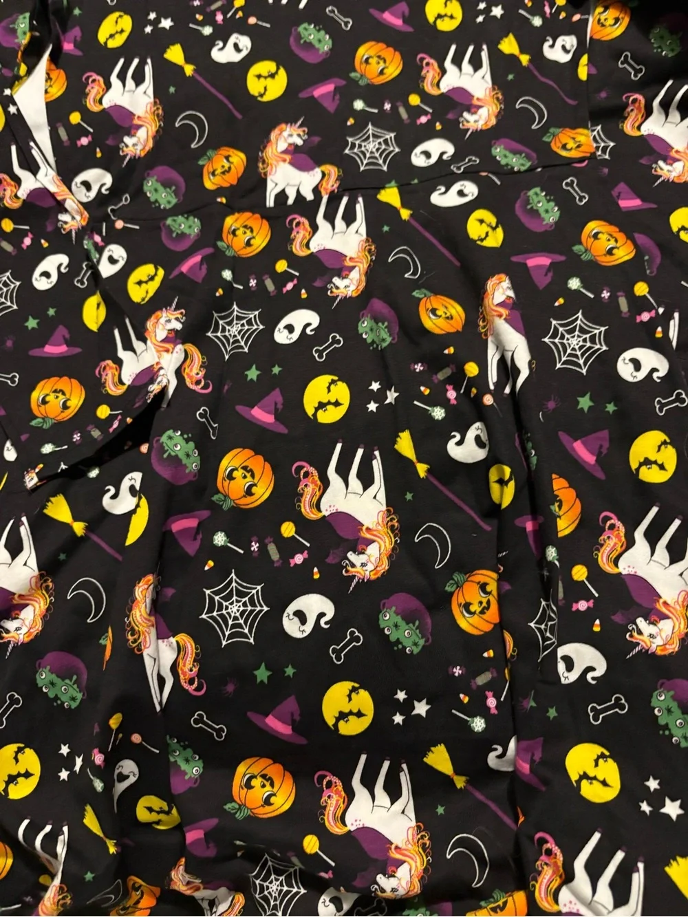The Children's Place Black Halloween Unicorn Print Dress